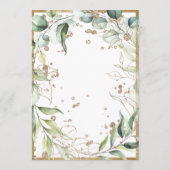 エレガント素朴緑金ゴールド結婚グリッター 招待状 (裏面)