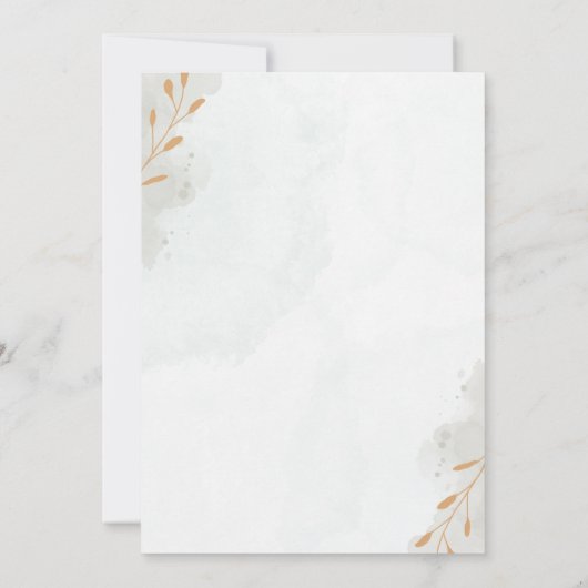 エレガント素朴緑金ゴールド結婚グリッター 招待状 (裏面)