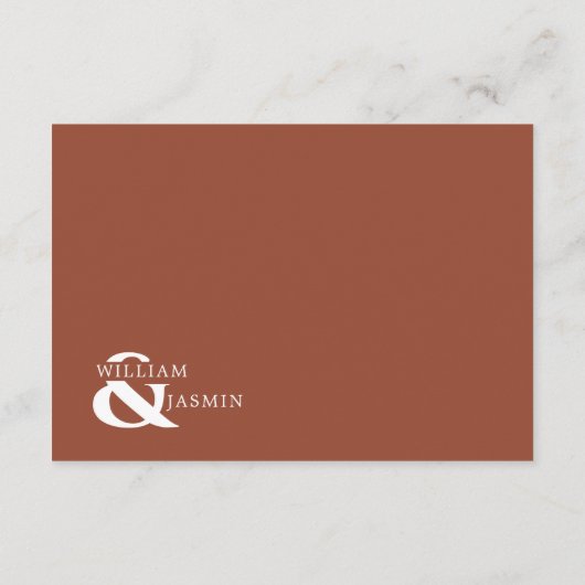 エレガント素朴縁どScript結婚's エンクロージャーカード (裏面)