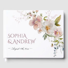 エレガント素朴花結婚の ゲストブック