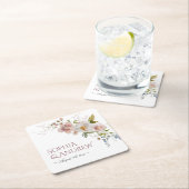 エレガント素朴花結婚の スクエアペーパーコースター (インサイチュ)