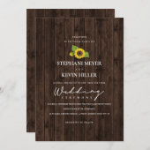 エレガント素朴花結婚木 招待状 (正面/裏面)