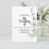 エレガント素朴葉ユ結婚リー 招待状 (スタンド正面)