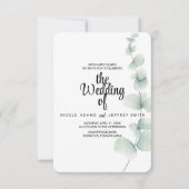 エレガント素朴葉ユ結婚リー 招待状 (正面)