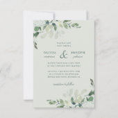 エレガント素朴葉ユ結婚リー 招待状 (正面)