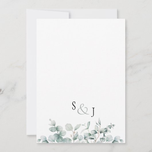 エレガント素朴葉ユ結婚リー 招待状 (裏面)