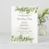 エレガント素朴葉ユ結婚リー 招待状 (スタンド正面)