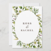 エレガント素朴葉ユ結婚リー 招待状 (裏面)