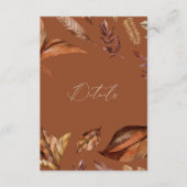 エレガント素朴葉QRコード結婚のTerracotta エンクロージャーカード (正面)