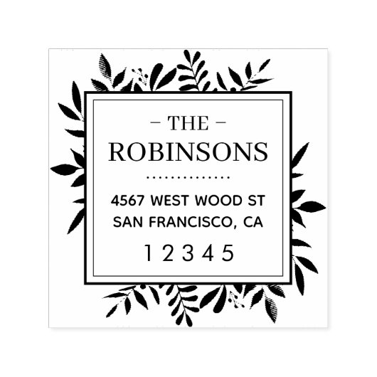 エレガント素朴角差出人住所 セルフインキングスタンプ (デザイン)