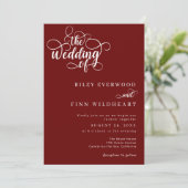 エレガント素朴赤と白ス結婚ト 招待状 (スタンド正面)