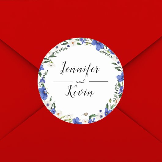 エレガント素朴野カラフル花結婚病 ラウンドシール