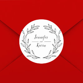 エレガント素朴野花フォーク結婚ズ ラウンドシール