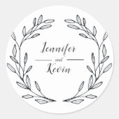 エレガント素朴野花フォーク結婚ズ ラウンドシール (正面)