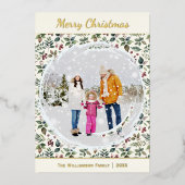 エレガント素朴金かわいらしのクリスマス 箔シーズンカード (正面)