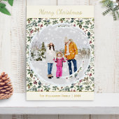 エレガント素朴金かわいらしのクリスマス 箔シーズンカード