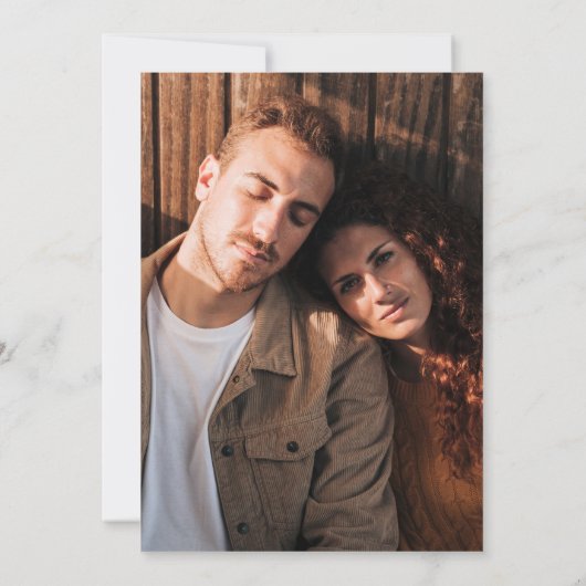 エレガント素朴金ゴールドバ結婚ン写真 招待状 (裏面)