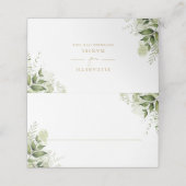 エレガント素朴金ゴールド結婚グリーンリー プレイスカード (外部開封)