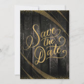 エレガント素朴黒と光沢結婚の 招待状 (正面)