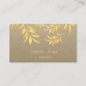 エレガント素朴,クラフト,木の葉 名刺 (正面)