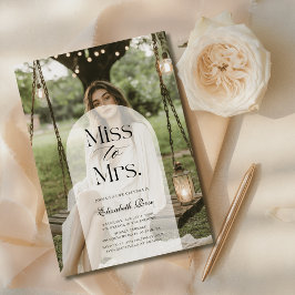 エレガント素朴Arch Photo Budgetブライダルシャワー 招待状