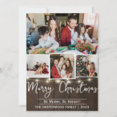 エレガント素朴Joy Christmas Family Photo Collage シーズンカード (正面)