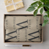 エレガント素朴Kraft名モノグラムの 薄葉紙 (ギフト)