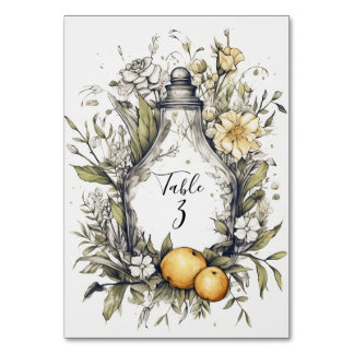 エレガント素朴Lemon Folids結婚のテーブル番号 テーブルナンバー