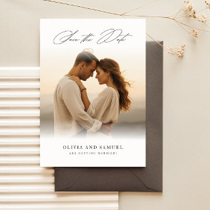 エレガント素朴Luxury Photo Wedding Save The Date 招待状