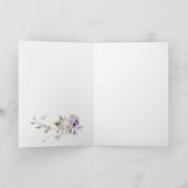 エレガント素朴Meadow薄紫フローラ結婚リース サンキューカード (内部)