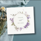 エレガント素朴Meadow薄紫フローラ結婚リース スタンダードカクテルナプキン