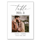 エレガント素朴Photo Scriptの結婚テーブル番号 テーブルナンバー (裏面)
