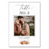 エレガント素朴Photo Scriptの結婚テーブル番号 テーブルナンバー (正面)