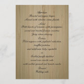 エレガント素朴Red Rosesの結婚メニューカード メニュー (裏面)