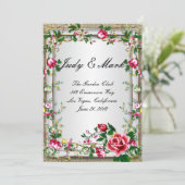 エレガント素朴Red Rosesの結婚メニューカード メニュー (スタンド正面)