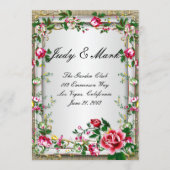 エレガント素朴Red Rosesの結婚メニューカード メニュー (正面)