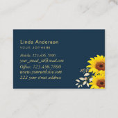 エレガント素朴Sunflowers Eucalyptus Business 名刺 (裏面)