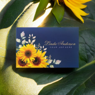 エレガント素朴Sunflowers Eucalyptus Business 名刺