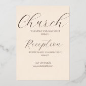 エレガント素朴Tanのプ結婚リプト 箔招待状 (裏面)