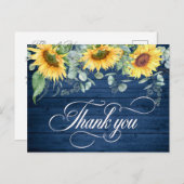 エレガント素朴Wood結婚 S Thank You ポストカード (正面/裏面)