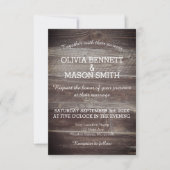 エレガント素朴Wood結婚 Textureのカード 招待状 (正面)