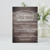 エレガント素朴Wood結婚 Textureのカード 招待状 (スタンド正面)