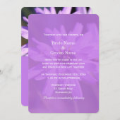 エレガント紫かわいらしのデイジーの結婚花 招待状 (正面/裏面)