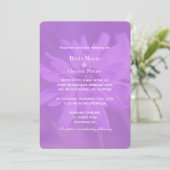 エレガント紫かわいらしのデイジーの結婚花 招待状 (スタンド正面)