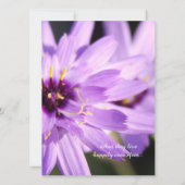 エレガント紫かわいらしデイジー花の夏結婚の 招待状 (裏面)