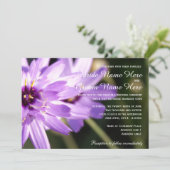 エレガント紫かわいらしデイジー花の夏結婚の 招待状 (スタンド正面)