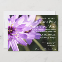 エレガント紫かわいらしデイジー花の夏結婚の 招待状