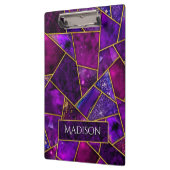 エレガント紫ガーリー幾何学 クリップボード (左)