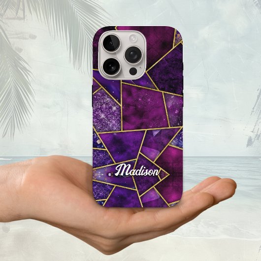 エレガント紫ガーリー幾何学 Case-Mate iPhoneケース