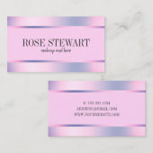 エレガント紫スタイリッシュホログラフィックメイク 名刺 (正面/裏面)